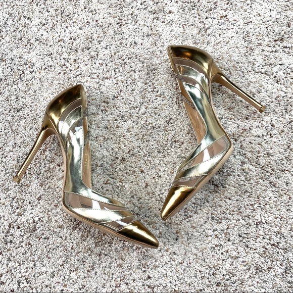 Gianvito Rossi Perspex Panel Metallic Leather Pump - Picture 4 of 13